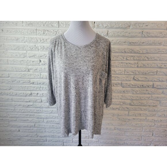 Chelsea Theodore Womens Top XXL Plus Tee Short Sleeve Gray Heather GRA17E - Picture 1 of 7